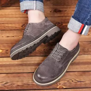 Мужские мягкие кожаные уличные кроссовки, модная повседневная обувь, мужская нескользящая износостойкая обувь для ходьбы, высококачественные мужские рабочие туфли-оксфорды 38 коричневый