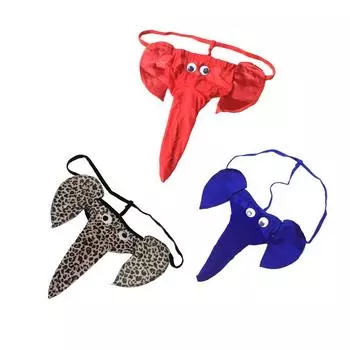 Мужские мультяшные сексуальные стринги, сексуальное нижнее белье, джокстрепы-брифы с хоботком слона One size