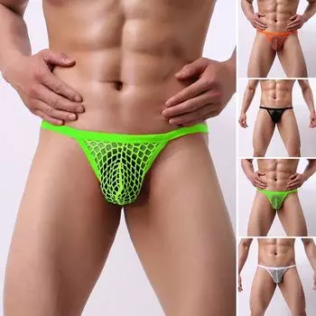 Мужские/мужские дышащие сетчатые трусы, сетчатое нижнее белье, трусики-стринги с Т-образной спинкой 2XL