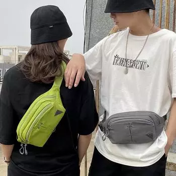 Мужские нагрудные поясные сумки через плечо, маленькие женские сумки-мессенджеры, нейлоновые мужские сумки на плечо, повседневные мужские сумки в стиле ретро, унисекс чёрный