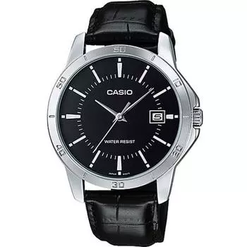 Мужские наручные часы Casio с кожаным ремешком MTP-V004L-1A