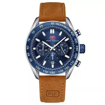 Мужские наручные часы Mini Focus с хронографом на кожаном ремешке MF0403G06