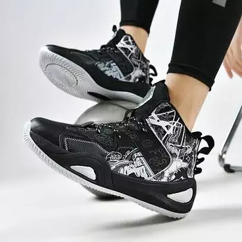 Мужские настоящие баскетбольные кроссовки для подростков, высокие спортивные кроссовки для студентов, повседневные кроссовки для бега 36