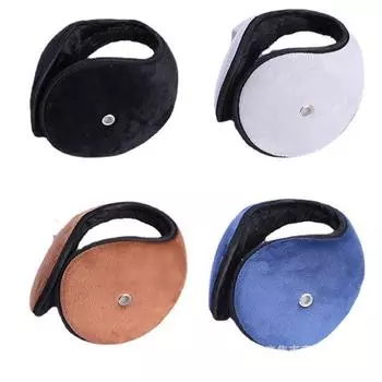 Мужские наушники, зимние утеплители для ушей, флисовые унисекс, плюшевые наушники с оголовьем сзади и отверстием для динамика