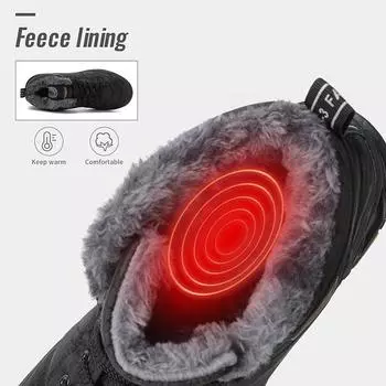 Мужские непромокаемые ботильоны, зимние теплые плюшевые зимние ботинки, мужские уличные кроссовки, рабочие ботинки, мужские резиновые зимние мужские ботинки, большой размер 39 серый