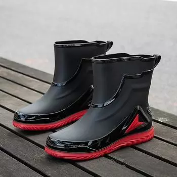 Мужские непромокаемые противоскользящие дождевые сапоги, уличные рыболовные сапоги, новые резиновые сапоги, мужская резиновая обувь с бархатом, чтобы согреться зимой 39