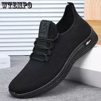 Мужские нескользящие дышащие одинарные туфли для кухни, черные рабочие спортивные туфли для бега 39 чёрный