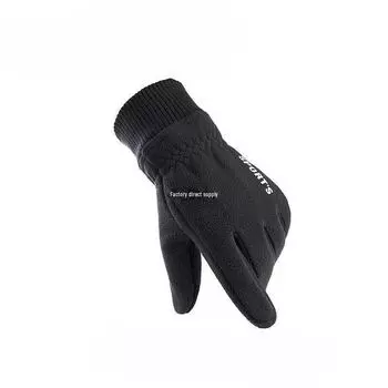 Мужские нескользящие флисовые перчатки с сенсорным экраном для езды на велосипеде и занятий спортом осенью/зимой Default