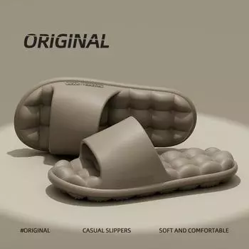 Мужские нескользящие летние массажные тапочки из ЭВА для женщин, легкие мягкие сандалии для ванной, унисекс, для пар, для дома, для дома, уютная домашняя обувь 36-37 темно-серого