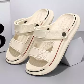 Мужские нескользящие сандалии двойного назначения с защитой от запаха, швабра, спортивные пляжные сандалии с мягкой подошвой на открытом воздухе 36/37 чёрный