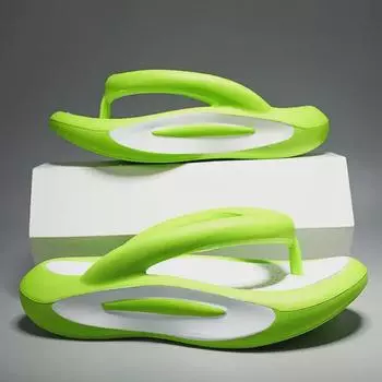 Мужские нескользящие шлепанцы большого размера с увеличенным голенищем - летние цветные пляжные сандалии с мягкой подошвой из ЭВА 40-41 белый