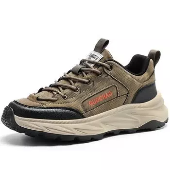 Мужские нескользящие сверхлегкие нескользящие баскетбольные кроссовки Four Seasons для занятий спортом на открытом воздухе из натуральной кожи 39 хаки