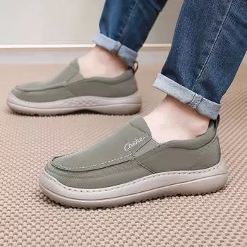 Мужские нескользящие туфли-лодочки с бархатной подкладкой для широкой стопы на осень/зиму Size 38