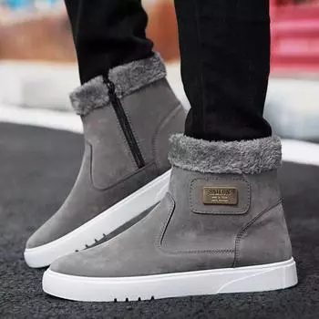 «Мужские нескользящие зимние бархатные ботинки для снега — толстые, теплые хлопковые ботинки Martin» 42