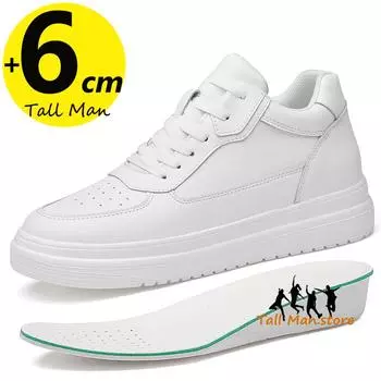 Мужские невидимые кроссовки для увеличения роста стелька 6 см белые кроссовки для женщин 36