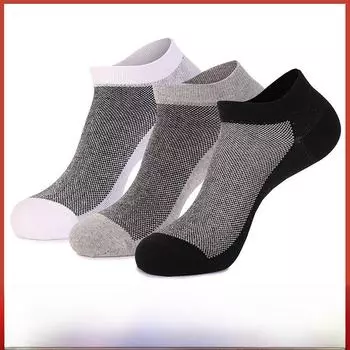 Мужские невидимые носки-лодочки из чистого хлопка больших размеров — дышащие, впитывающие пот, для весенних и летних видов спорта 44-49 серый