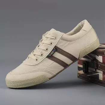 Мужские низкие парусиновые туфли, классические студенческие повседневные туфли, дышащие туфли на плоской подошве со шнуровкой 39