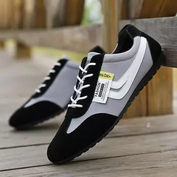 Мужские низкие парусиновые туфли повседневные дышащие кроссовки в корейском стиле осенние повседневные нескользящие кроссовки на шнуровке Zapatillas Para Hombre 39 серый