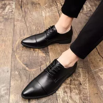Мужские низкие туфли Four Seasons с тремя острыми носами из кожи, большой размер 48, деловая повседневная модная мужская обувь 38