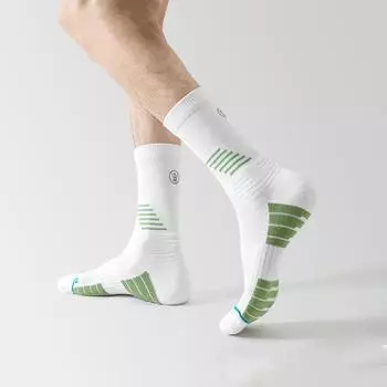 Мужские носки для бега средней длины, размеры 39–44, весна/лето, новые дышащие и устойчивые к запаху носки с полотенцесушителем One-size коричневый