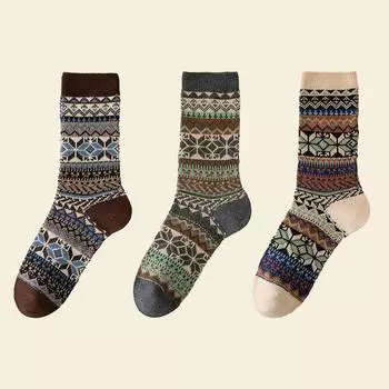 Мужские носки для костюма Хлопковые носки до щиколотки 3 пары, Дышащие и впитывающие пот Носки до щиколотки с забавным красочным узором UK 6-10.5