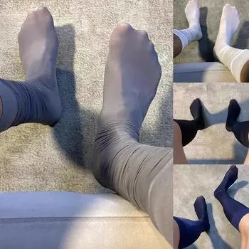 Мужские носки дышащие свободный размер мужские сетчатые темно-синие белый