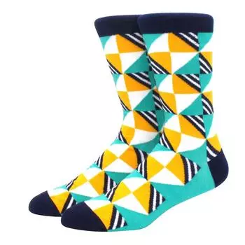 Мужские носки из чесаного хлопка, забавные, счастливые, новинка, длинные носки для скейтборда, астронавт, ромб, сумасшедшее веселье, яркие носки для скейтбординга
