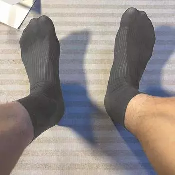 Мужские носки короткие ультратонкие прозрачные чулки деловые носки-гольфы сексуальные прозрачные дышащие носки One Size