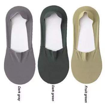 Мужские носки Модные летние мужские невидимые носки-невидимки Однотонные повседневные дышащие силиконовые нескользящие носки с низким вырезом до щиколотки EUR 38-44