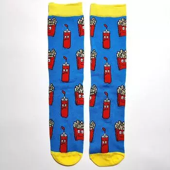 Мужские носки с буквами, полосками, звездами, богиней свободы, узором орла, парные носки для гурманов, бургеров, сэндвичей, пиццы, забавные хлопковые носки EU 38-43