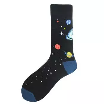 Мужские носки с динозавром, астронавтом, планетой, экипажем, Harajuku, большого размера, Sokken, унисекс, скейтборд, Divertidos, счастливый дизайн, хип-хоп, забавные носки