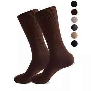 Мужские носки с круглым вырезом и спортивными хлопковыми носками, подходящими для ежедневных тренировок 46 кофейный