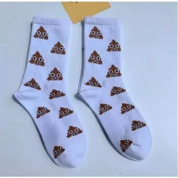 Мужские носки Счастливая какашка Смешные Милые Мультяшные Короткие Носки Харадзюку Хлопковые Носки Милые Модные Женские Носки с Какашкой Свадебный Подарок EU 34-43