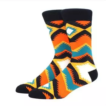 Мужские носки в стиле хип-хоп с цветочным принтом, скейтбординг, разноцветные мультяшные узоры, смешные женские носки средней длины EU40-46