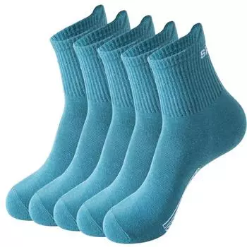 Мужские носки высокого качества, 5 пар, дышащие спортивные носки из органического хлопка, большие размеры, EUR38-45 EUR38-45 белый