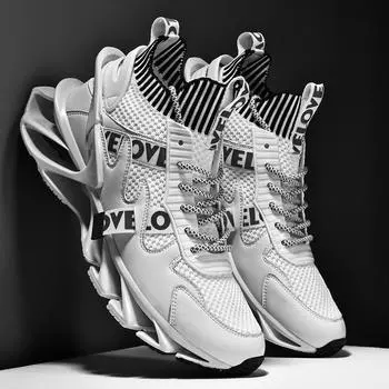 Мужские новые кроссовки Blade Tide большого размера со светоотражающей этикеткой, спортивная обувь для бега, средняя помощь, модная повседневная обувь Tide 39