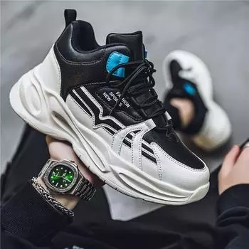 Мужские новые кроссовки для бега на открытом воздухе, модные туфли для папы на толстой подошве 39 серый