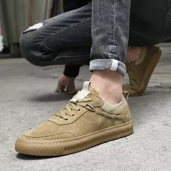Мужские новые кроссовки Pig Bago Board Shoes с низким верхом, повседневная обувь для отдыха на природе, размер 37-45, летние мужские кроссовки из кожи на платформе для походов, мягкие, на плоской подошве 37 бежевый