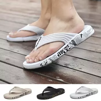 Мужские новые модные сандалии, нескользящие уличные тапочки, мужские мягкие легкие шлепанцы 40 чёрный