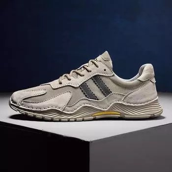 Мужские новые сетчатые кроссовки для бега на каждый день для спорта и отдыха, нескользящие 39 серый