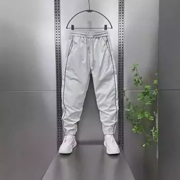 Мужские облегающие быстросохнущие повседневные шаровары - Длина девять точек Large чёрный