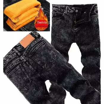 Мужские облегающие джинсы скинни из утолщенного бархата в корейском стиле 31 (Recommended 125-135 Jin)