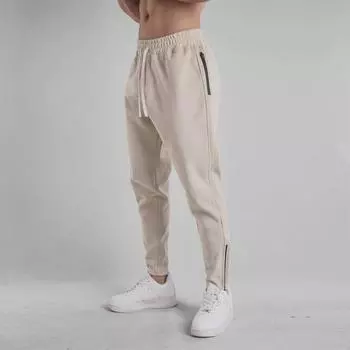 Мужские облегающие хлопковые спортивные штаны на молнии для весны и осени – повседневная спортивная одежда для активного отдыха 3XL