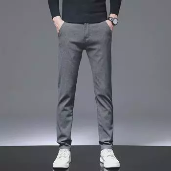Мужские облегающие повседневные брюки Four Seasons Stretch в корейском стиле 29 (22 inches) 55 kg