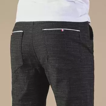 Мужские облегающие повседневные брюки в клетку - Высокое качество, слегка эластичные брюки 34 (27 inches) 160 lbs