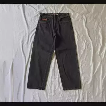 Мужские облегающие прямые джинсы в стиле ретро хип-хоп с вышивкой - модные и универсальные джинсовые брюки S