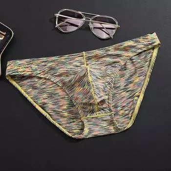 Мужские облегающие трусы с низкой посадкой, высокой эластичностью, U-выпуклыми трусами с принтом, дышащее нижнее белье с гладкими линиями M синий