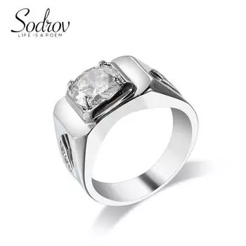 Мужские обручальные кольца с цирконом SODROV с имитацией бриллианта 1 карат 7