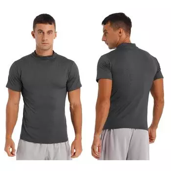 Мужские обтягивающие футболки для бодибилдинга, майка, футболка с коротким рукавом, повседневные однотонные облегающие топы M