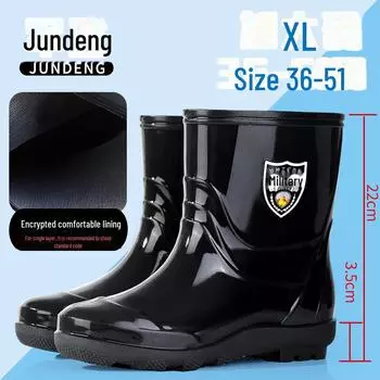 Мужские очень большие водонепроницаемые нескользящие сапоги для рыбалки: Толстые, износостойкие, теплые, высокие резиновые сапоги 40